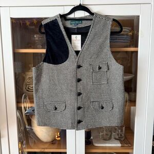 Scott Taylor Black & White Houndstooth Vest